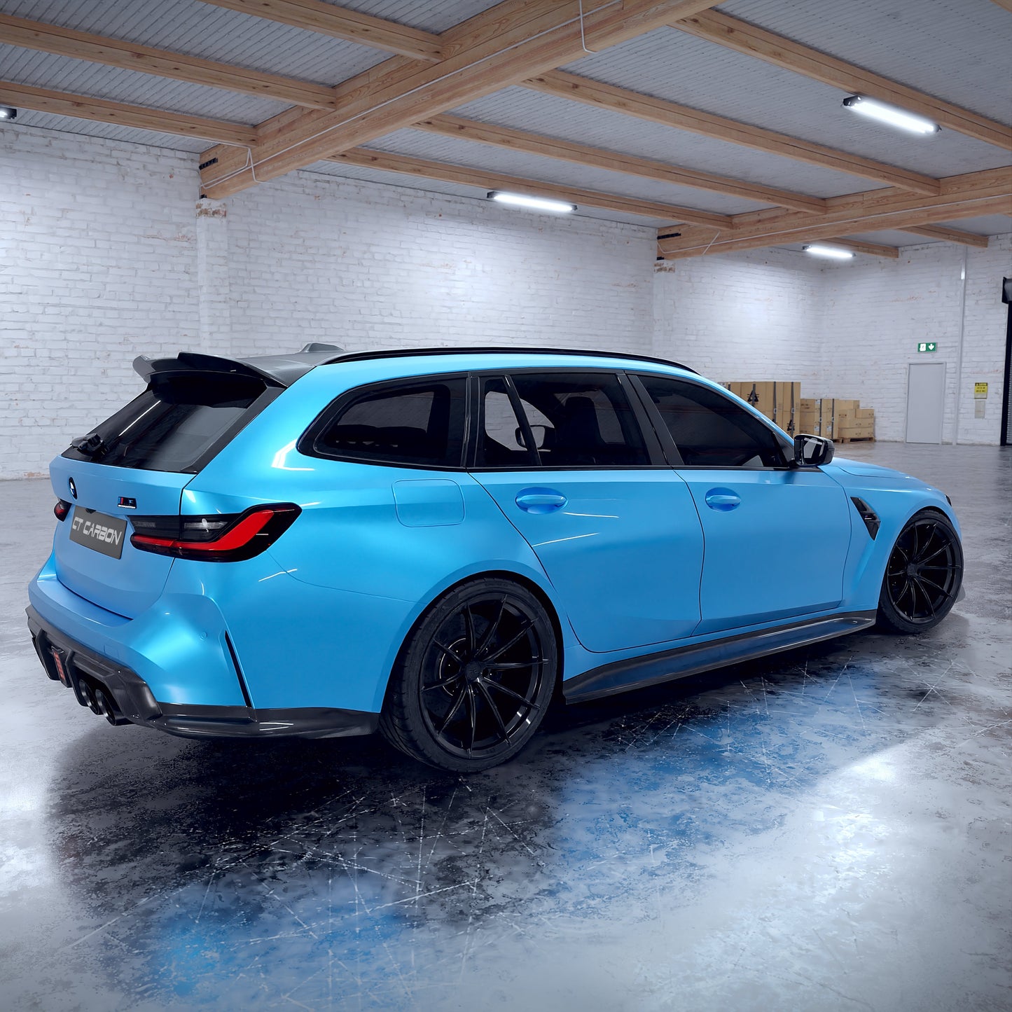 BMW M3 Touring G81 2021+ Carbon Fibre Rear Boot Lip Spoiler - CT Design Pre-Preg Dry Carbon Tailgate Lip, Rear Wing Extension with Add-On Window Trim - OEM Style Estate/Wagon Aero Upgrade