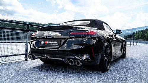 Remus Axle-Back Exhaust for BMW Z4 G29 M40i 3.0 B58/B58B30C 2018+, Valved Rear Silencer/Back Box, Quad 102mm Carbon Fibre Tips, Titanium Internals, Left/Right Rear Muffler Performance Upgrade
