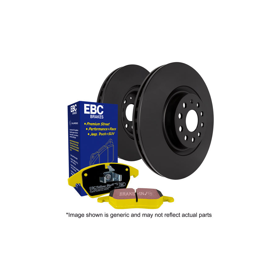 EBC PD03KF1640 Yellowstuff Front Brake Pad & Plain Disc Kit 345mm for Hyundai i30 N (i30N) PD 2.0T 271bhp 2017–2021