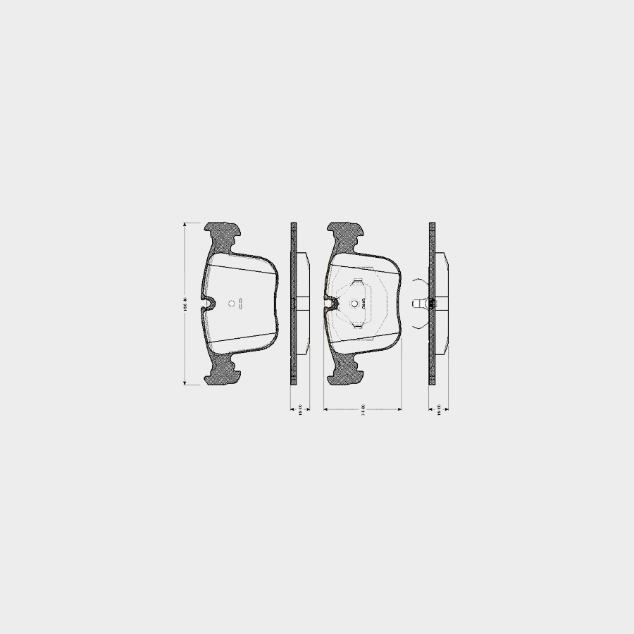 Bosch 0986TB2664 Disc Brake Pads Pad Kit for BMW 8 Series E31 1993-1999 (840i, 850Ci) - OE Spec, No Wear Sensor/Indicator, With Fitting Hardware - Bosch 0 986 TB2 664
