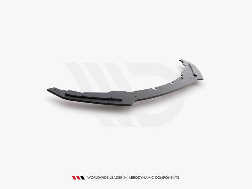 Maxton Design Racing Durability Front Splitter / Front Lip / Chin Spoiler for BMW M135i F20 1 Series (2011-2015) – 10mm ABS, Matte Black or Red Core | Bumper Lip, Front Diffuser, Air Dam, Lower Valance Lip, Front Skirt, Front Blade