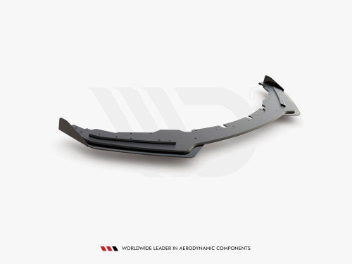 Maxton Design Racing Durability Front Splitter with Flaps for BMW M135i F20 (2011-2015) 10mm ABS Front Lip, Matte Black or Black/Red Core