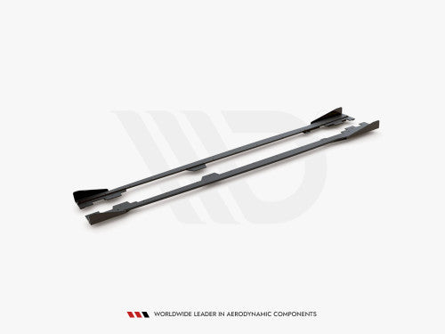 Maxton Design Racing Durability 10mm ABS Side Skirt Diffusers with Gloss Flaps - Black - BMW 1 Series F21 M135i M140i M-Pack 3-Door 2011-2019