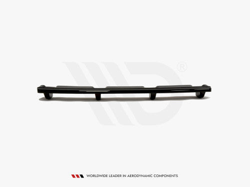 Maxton Design Gloss Piano Black Rear Diffuser Insert/Valance/Apron/Bumper Lip with Vertical Fins for BMW 1 Series F20 F21 M Sport M-Power 2011-2017 (Pre-LCI/LCI) ABS Lower Splitter Undertray