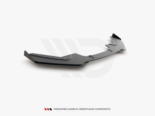 Maxton Design Racing Durability Front Splitter V3 with Flaps Front Lip Spoiler for BMW 1 Series F20 LCI M Sport/M Pack Facelift & M140i (2015-2019) - Black