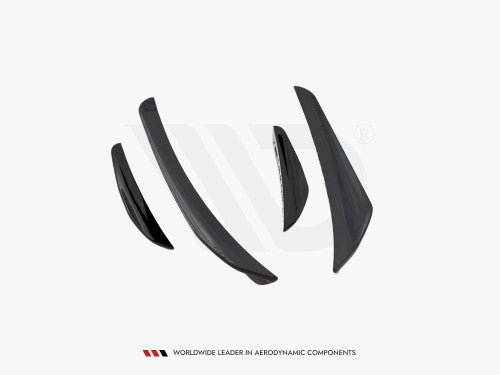 Maxton Design Front Bumper Canards / Dive Planes (Aero Winglets, Fins, Bumper Wings) for BMW 1 Series F40 2019+ M Sport / M‑Pack & M135i xDrive | 1er Corner Wings Bodykit Upgrade