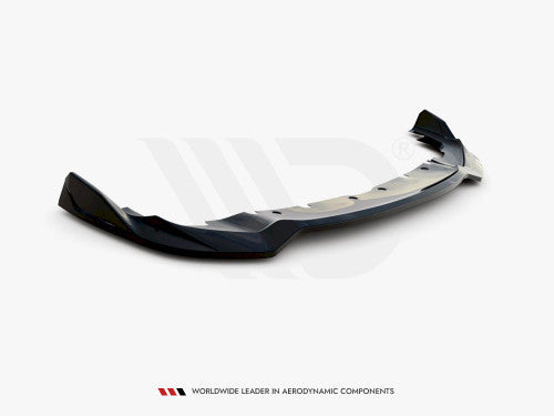 Maxton Design V.5 Gloss/Piano Black Front Splitter, Front Lip & Chin Spoiler for BMW 1 Series F40 M135i & M Sport (2019-on) - ABS Lower Bumper Valance/Front Apron, Front Bumper Extension, OEM Fit, Fitting Kit Included