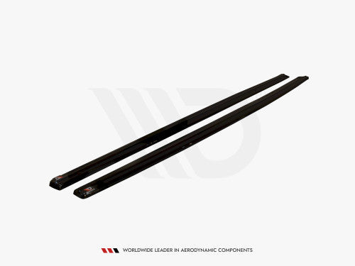 Maxton Design High Gloss Black Side Skirts, Sill Extensions & Side Splitters for BMW 3 Series F30 LCI Facelift M Sport Saloon (Sedan) 2015-2018 - Rocker Panel Side Blades / Side Lips / Lower Side Spoilers