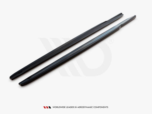 Maxton Design V1 High Gloss Piano Black Side Skirts Splitters Sill Extensions for BMW 2 Series Gran Coupe F44 (2019+) M Sport M Pack M235i Rocker Panel Side Blades Diffusers