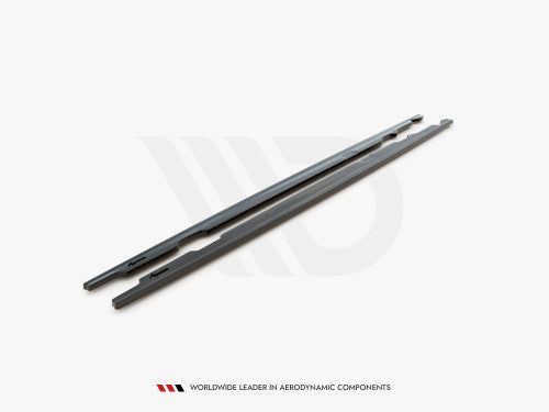 Maxton Design Gloss/Piano Black Side Skirt Extensions - BMW 3 Series E91 Touring/Estate (Wagon) LCI Facelift 2008-2011 | Sill Blades Rocker Panel Extensions Side Splitters Side Skirts Diffusers | ABS Pair with Fitting Kit