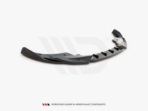 Maxton Design V.2 (V2) Gloss Piano Black Front Splitter / Front Lip / Chin Spoiler for BMW 4 Series G22 Coupe M Sport (M Pack) 2020-2025 (Front Bumper Lip, Aero Valance Extension) 420i 430i M440i