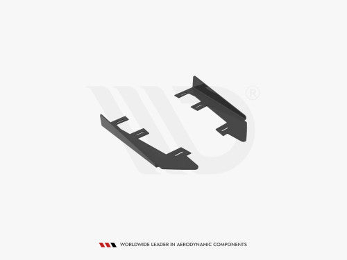 Maxton Design Gloss Piano Black Rear Corner Blades/Rear Spats/Winglets (Rear Bumper Side Extensions) for BMW 4 Series G22 Coupe 2-Door M Sport M Pack 2020-on | M Performance Style Rear Aero Fins / Corner Spoilers
