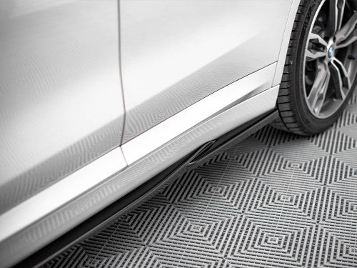 Maxton Design Gloss Black Side Skirt Extensions/Diffusers – Sill Extensions, Rocker Panel Splitters, Side Blades/Lip Spoilers for BMW X1 F48 M Sport (M Pack) 2015-2019 (Pair)