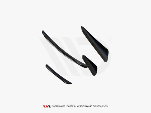 Maxton Design Front Bumper Canards/Dive Planes for BMW M8 Gran Coupe F93 (2019+) - Winglets, Aero Fins, Air Deflectors, Corner Splitter Blades - 3D Printed ABS - Set