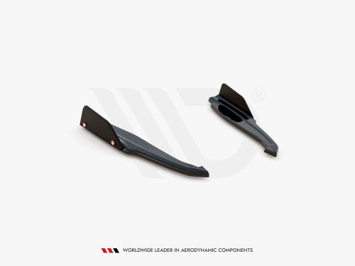 Maxton Design Gloss Black Rear Side Splitters V1 with Flaps for BMW M8 Gran Coupe F93 (2019+) - Rear Spats/Corner Splitters