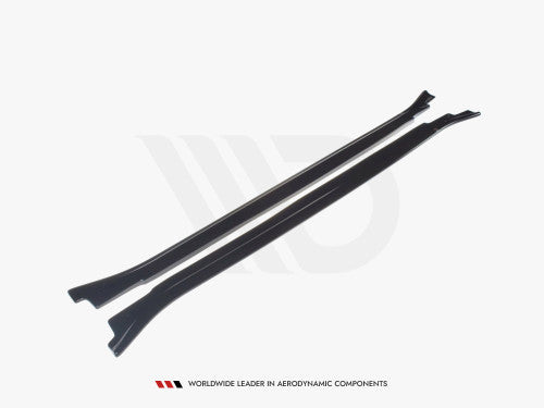 Maxton Design Gloss Black Side Skirts/Side Splitters Rocker Panel Extensions for BMW X5 E70 LCI Facelift M Sport (M Package) 2010-2013 (Pair) | Piano Black Sill Blades Diffusers | ABS Side Aero Body Kit
