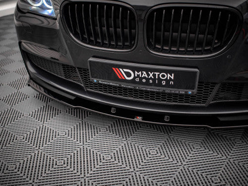 Maxton Design V1 Gloss Black (Piano Black) Front Splitter for BMW 7 Series F01 M Sport/M-Pack/M-Tech 2008-2013 | Front Bumper Lip, Chin Spoiler, Aero Lower Valance Air Dam ABS