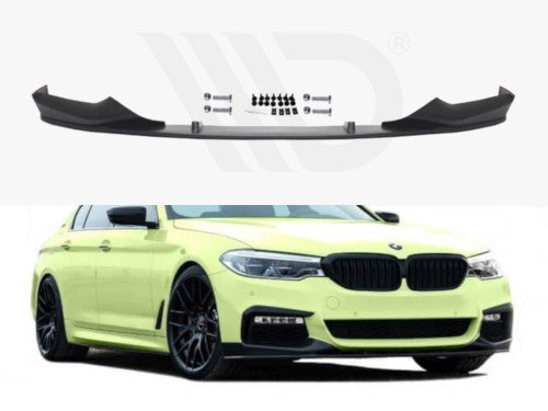Maxton Design Front Splitter / Lip Spoiler for BMW 5 Series G30/G31 M Sport Saloon/Estate (2017-2020) - Front Bumper Chin, Air Dam, Valance, Lower Skirt & Blade - ABS Front Lip Extension