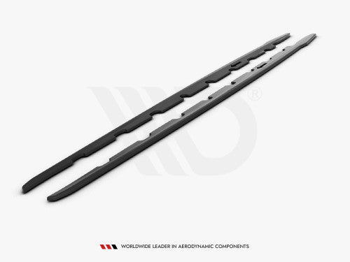 Maxton Design V2 Gloss Black Side Skirts / Splitters / Skirt Diffusers / Sill Extensions for BMW 1 Series F40 (M135i xDrive & M Sport) 2019-2024 ABS Side Blades Rocker Extensions Pair