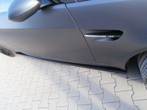 Maxton Design Gloss/Piano Black Side Skirts, Diffusers & Extensions - Rocker/Sill Blades Side Splitters/Lips (Pair) for BMW M3 E92 E93 E9X 2007-2013 Coupe Cabriolet Convertible V8 S65