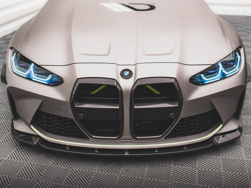 Maxton Design Carbon Fibre/Fiber Front Kidney Grille/Grill for BMW M3 M4 G80 G82 G81 M3 Touring (2021+) - Gloss Carbon OEM+ Aftermarket Replacement Upgrade G8X