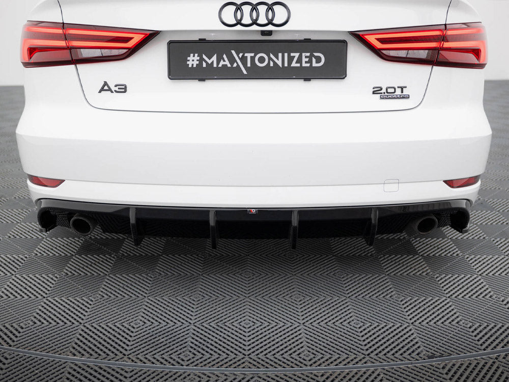 Maxton Design - Rear Valance Audi A3 Sedan 8V Facelift (Version with single exhaust tips on both sides)