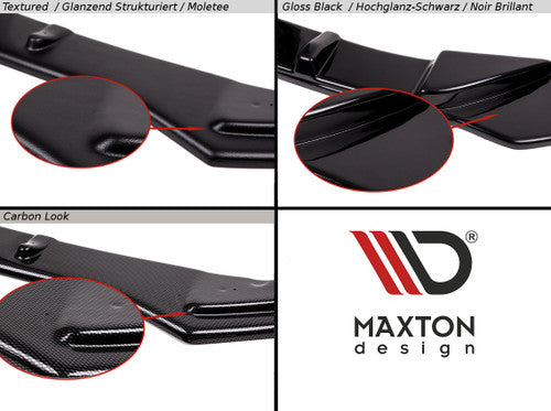 Maxton Design Gloss Black Front Splitter/Lip for BMW 5 Series E60 M Sport/M-Pack 2003-2010, ABS Piano Black Chin Spoiler, Front Bumper Lip, Air Dam, Front Apron, Aero Lip, Front Valance, M-Tech M-Technic, Fitting Kit