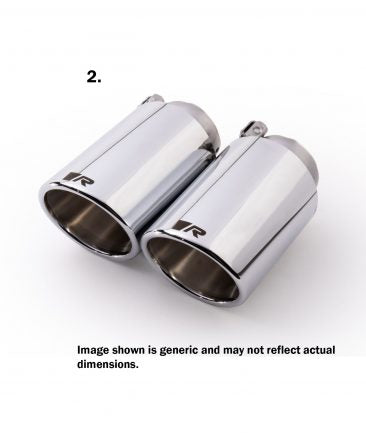 Remus 102mm Polished Chrome Rolled-Lip Exhaust Tips Pair Clamp-On – Tailpipe Trims/Finishers – BMW 2 Series M240i F22 F23 B58, BMW 6 Series E63 E64 645Ci 650Ci, VW Golf GTI Mk7 – Angle Cut Twin Exit – Part 0026 70S