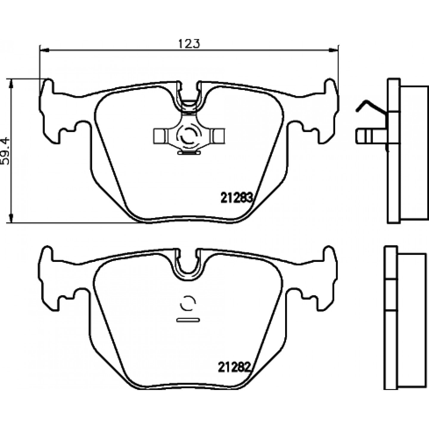 HELLA 8DB 355 008-121 Disc Brake Pad Set, Wear Sensor Ready, for Teves/ATE Calipers, fits BMW E34 M5, E31 8 Series 840i/840Ci/850Ci/850CSi; Maserati Ghibli II & Quattroporte IV; Wiesmann MF3 (8DB355008121, 8DB-355-008-121)