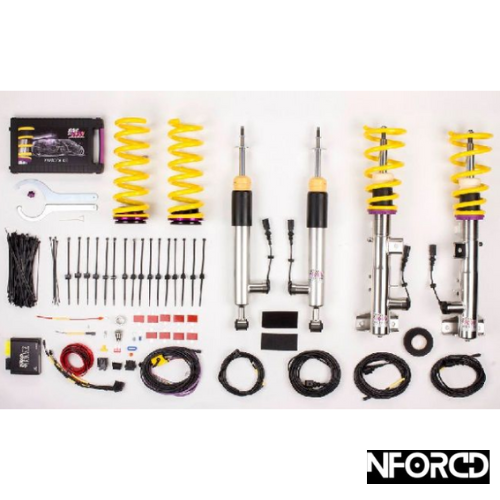 KW DDC ECU Adaptive Coilover Suspension Kit for BMW 2 Series F22/F23 RWD (Non-EDC, Coupe/Convertible) 2014-on | Electronic Damping Control, Ride Height Adjustable 25-50mm Lowering | Inox-Line Stainless | Performance Shocks & Springs | 39020015