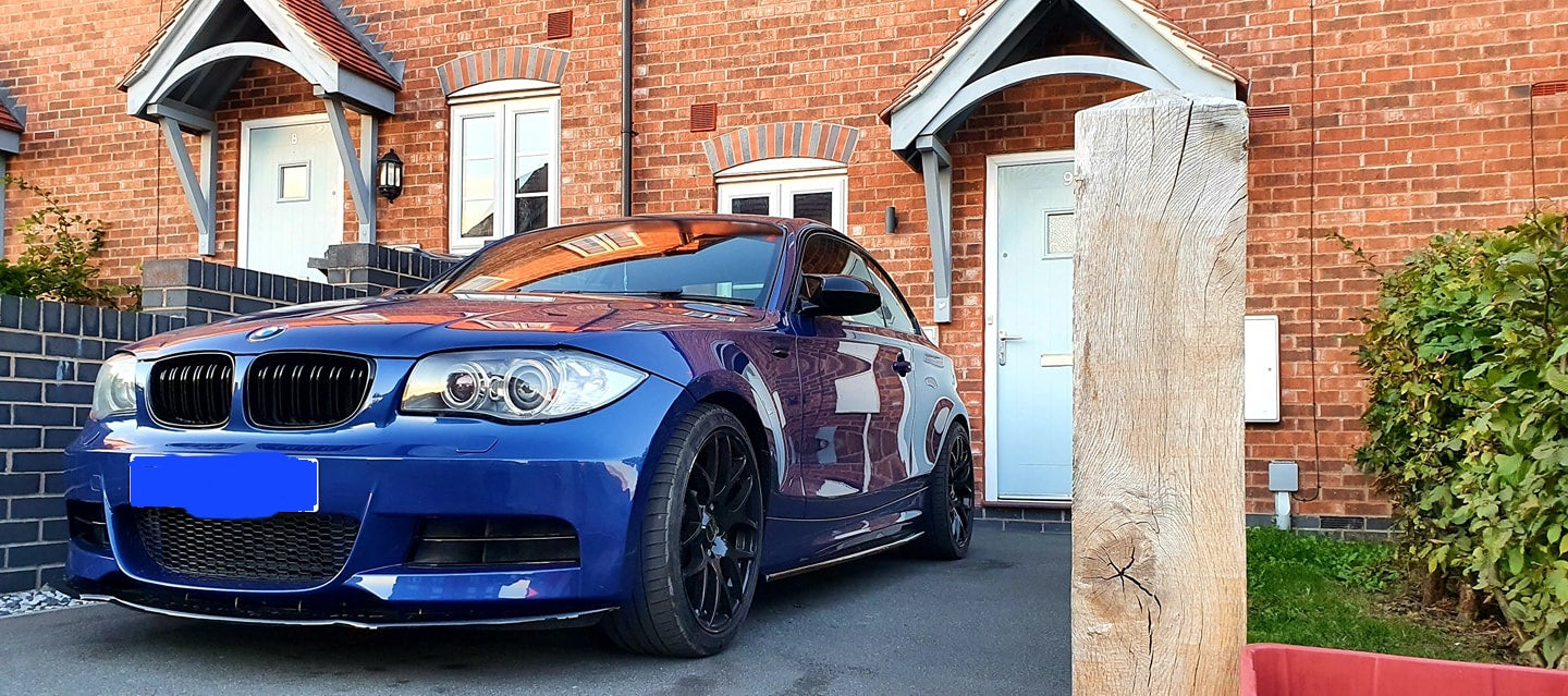 BMW 1 Series E82 E88 M Sport/M-Tech Front Lip Splitter, Gloss Black ABS Chin Spoiler, Lower Front