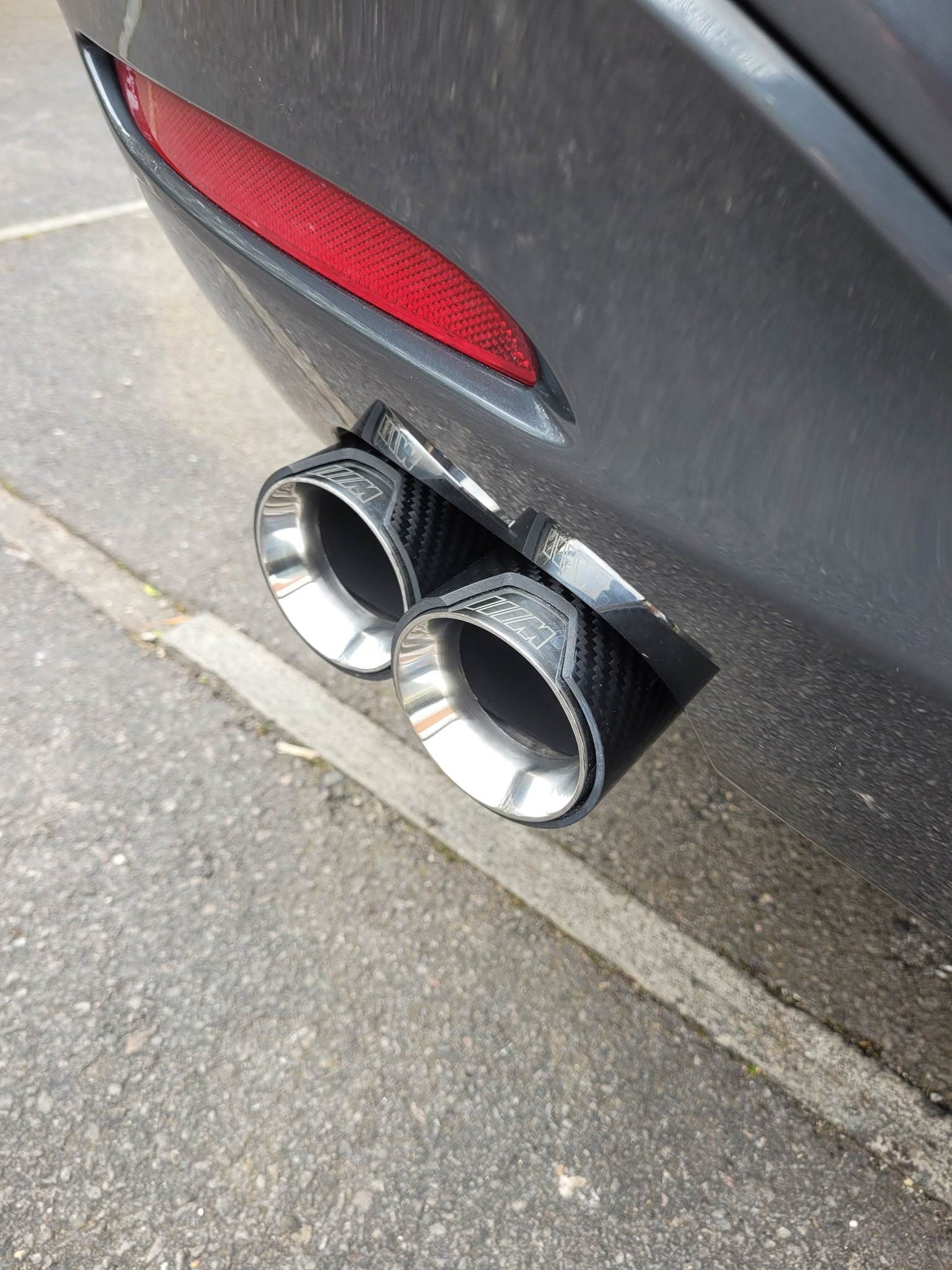 Pair of Blue BMW Exhaust tips for BMW's with a twin exit