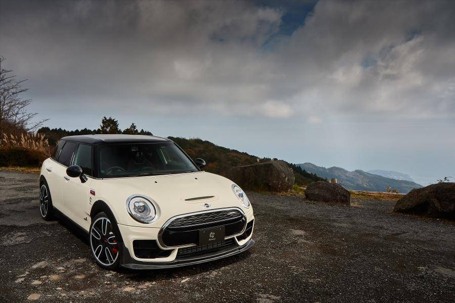 3DDesign Carbon Fibre Front Splitter/Lip/Chin Spoiler for MINI Clubman JCW John Cooper Works F54 (2015+) - Gloss Carbon Front Bumper Lip/Valance Aero Body Kit Upgrade