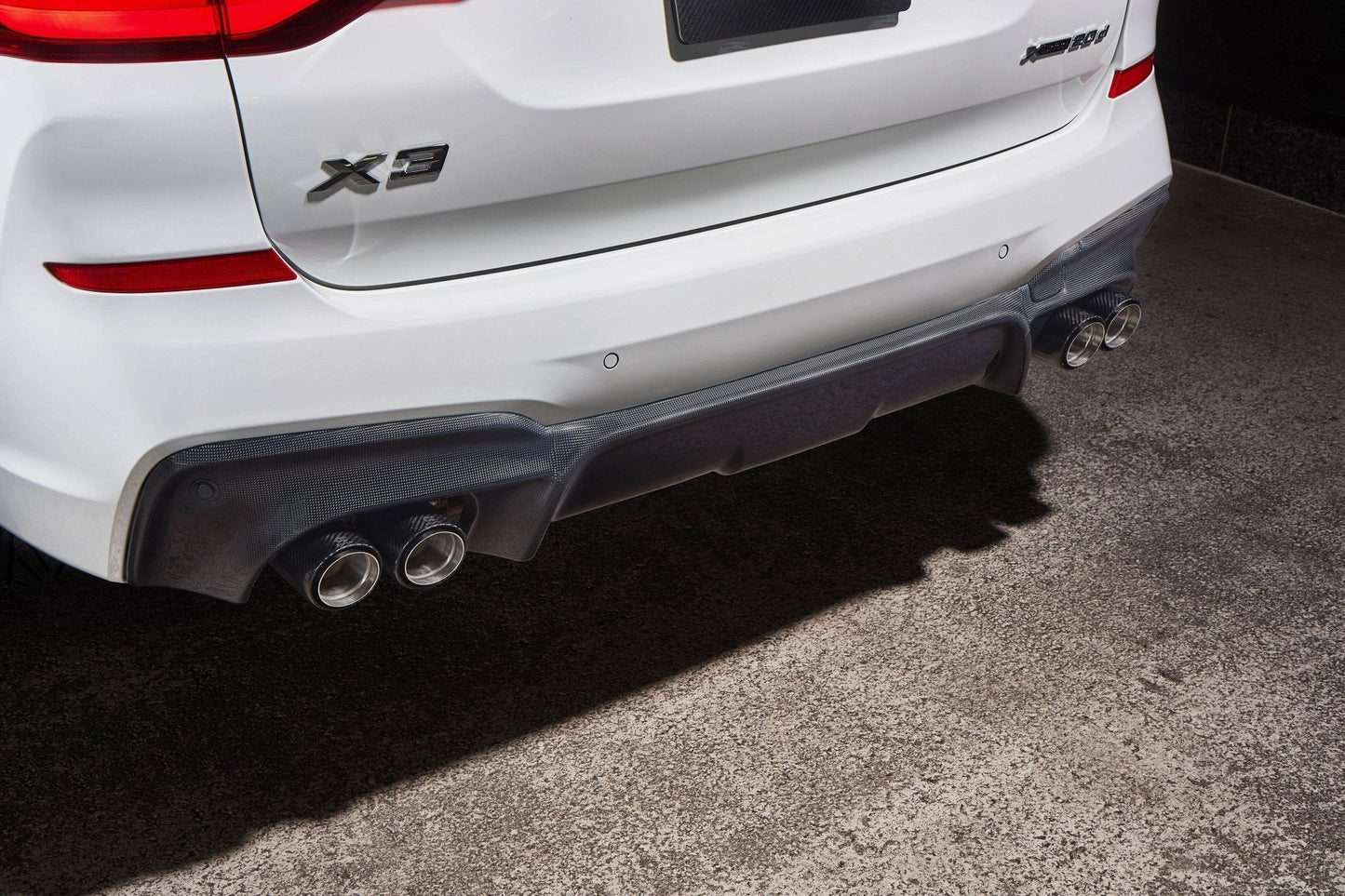 3DDesign (3D Design) Carbon Fibre (Carbon Fiber) Rear Diffuser/Valance for BMW X3 G01 M Sport 2018-2021 | Pre-LCI Pre-Facelift Rear Bumper Insert, Lower Undertray, Splitter Fins | OEM+ Performance Aero Upgrade | SUV Tuning | Body Kit