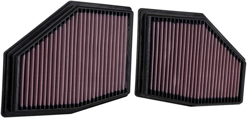 K&N 33-3155 Performance Panel Air Filters Pair | Washable Reusable OEM Drop-In Engine Air Cleaner | BMW M550i xDrive, 750i, M850i (5/7/8 Series) 4.4L V8 Twin-Turbo (N63) | G30 G11/G12 G14/G15/G16 Intake Filter Set