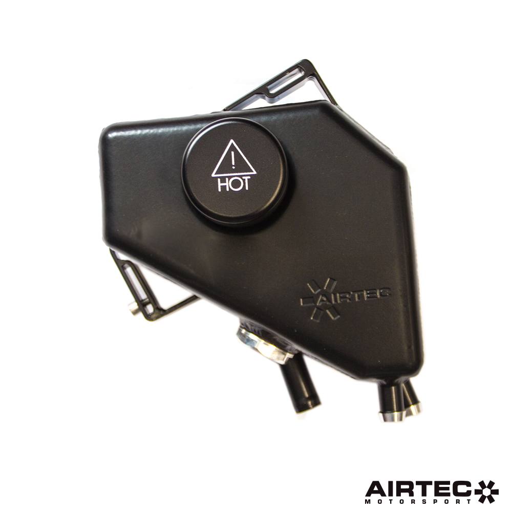 AIRTEC Motorsport Alloy Header Tank with Sight Glass for Ford Fiesta MK7 ST180 Uprated Aluminium Coolant Expansion Tank Direct Fit Replacement with High-Pressure Cap