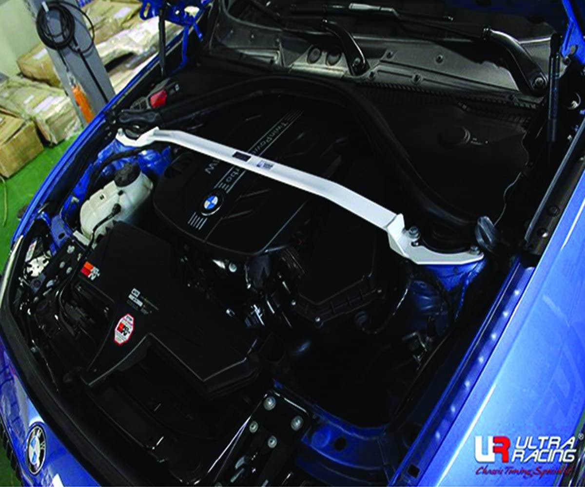Ultra Racing 2-Point Front Upper Strut Tower Brace Bar for BMW 1 Series F20 118d 120d & 3 Series F30 318d 320d 2.0d Diesel - Top Mount Shock Tower/Engine Bay Brace - Chassis Stiffener Handling Upgrade