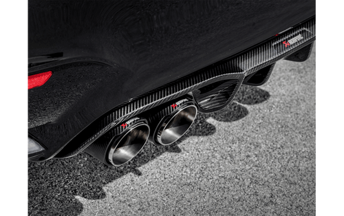 Akrapovic Carbon Fibre Rear Diffuser/Valance Insert - High Gloss OEM+ Finish - BMW M4 F82 F83 (2014-2017) F8x - Rear Bumper Lower Trim Apron - Coupe & Convertible - Gloss Carbon Fiber