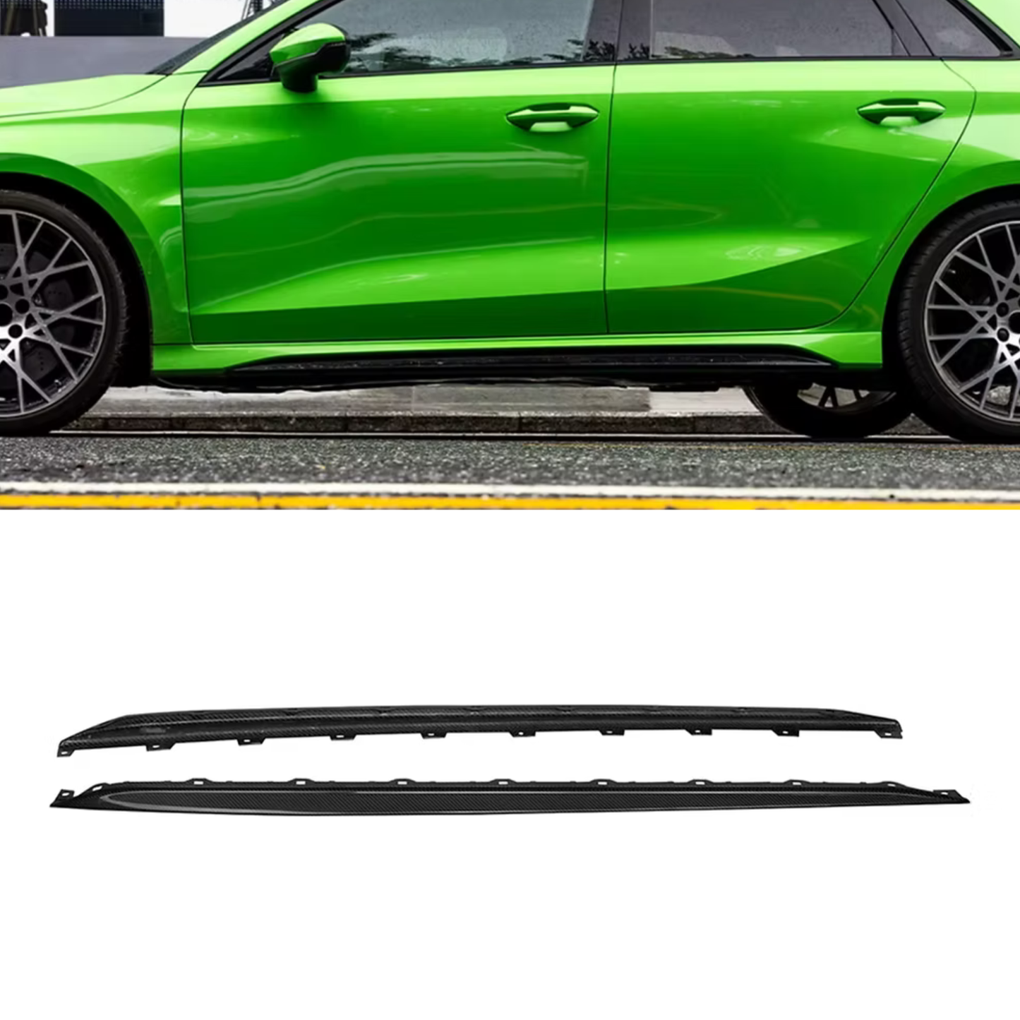 Audi RS3 8Y Carbon Fiber Side Skirts V1