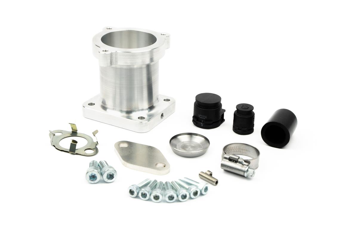 BMW M47 M57N M57N2 EGR Delete / EGR Bypass Race Pipe Kit (ASV/Anti-Shudder Valve Retained) - Billet Intake Elbow with Boost Tap - 2.0d 3.0d Diesel - E46 E60 E90 - 320d 330d 525d 530d - EGR Blanking Plate Option - UK Made - Off-Road/Race Use Only