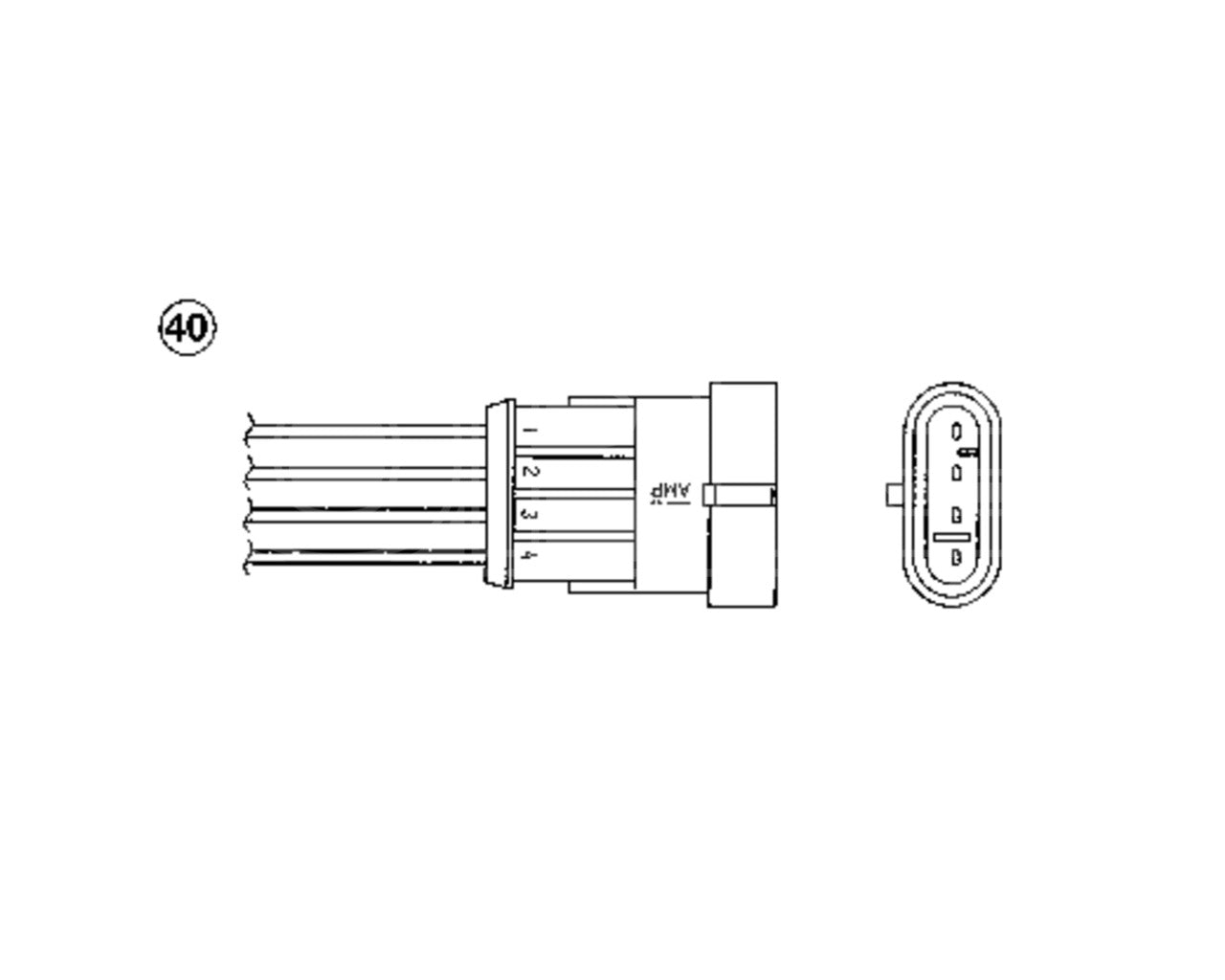 NTK OZA675-EE1 Lambda Oxygen Sensor NGK 7978 - 4-Wire Heated O2, 300mm Lead - Upstream/Downstream (Pre/Post-Cat) - Fits Abarth 500/595/695, Alfa Romeo, Fiat, BMW, Iveco, Lancia