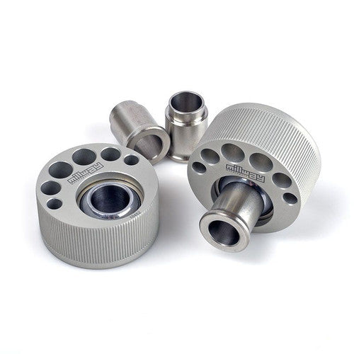 Millway Motorsport BMW E36/E46/Z4 (M & M3) Rear Control Arm/Wishbone Spherical Bearings - Uniball/Monoball Pillow Ball Outer Hub/Knuckle Bushes/Bushings, Upper & Lower, Eccentric Camber/Toe Adjustment/Lockout, Pair