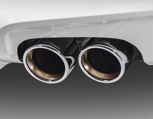 AC Schnitzer 90mm Polished Chrome Stainless Steel Exhaust Tips Pair for BMW X3 G01 2017+ - Tailpipe Trims Finishers 60mm to 90mm Direct Fit OEM Plus German Tuning