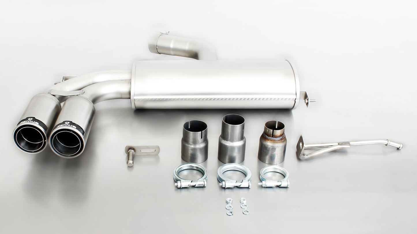 Remus Axle-Back Sports Muffler / Rear Silencer Back Box for VW Golf GTI Mk5 (Golf V) 2.0T TFSI 147kW 2004-2009 - Twin 84mm Polished Tips - Stainless Steel - EC Approved Performance Exhaust