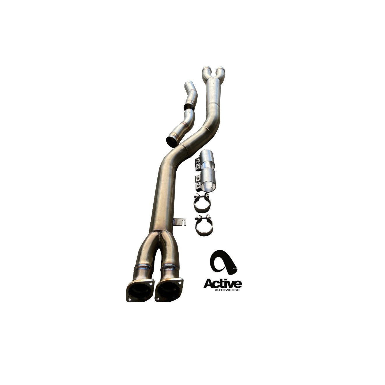 Active Autowerke Single Merge Midpipe / Center & Centre Pipe for BMW X3 M & X4 M (F97/F98, S58) 2019+ – 304 Stainless Bolt-On Exhaust Middle Pipe/Section Upgrade | AA 11-102