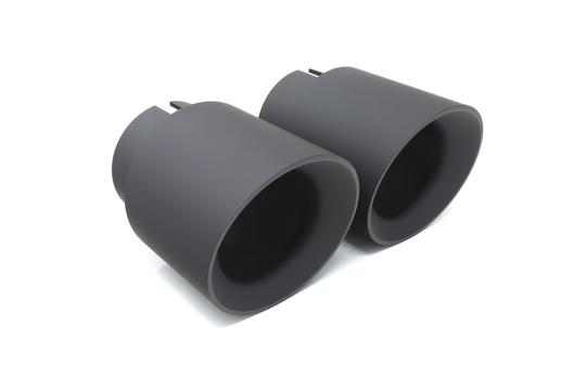 BMS Burger Motorsports BMW 5 Series F10/F11/F07 535i 535d (2011-2016) Exhaust Tips - Billet Aluminum 3.75 Inch Matte Black Ceramic Tailpipe Trims - Set Screw Fit - Made in USA - BMS112