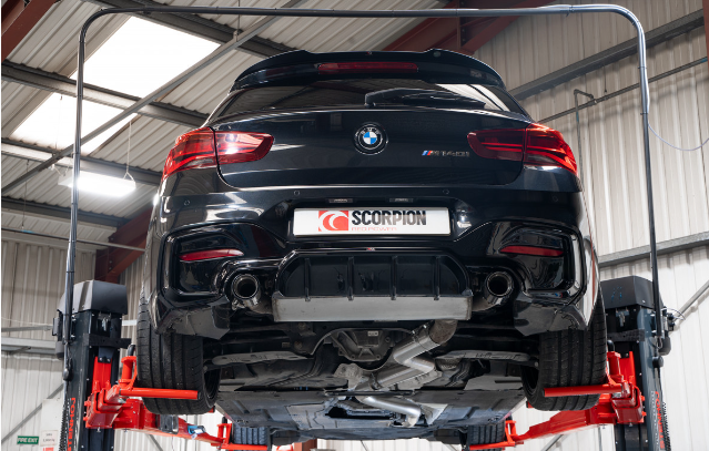 Scorpion Red Power 80mm Exhaust Resonator & GPF/OPF Delete Centre Pipe for BMW M240i F22 & M140i F20/F21 (2016-2020) - Fits OE Back Box, Non-GPF Models, incl. xDrive
