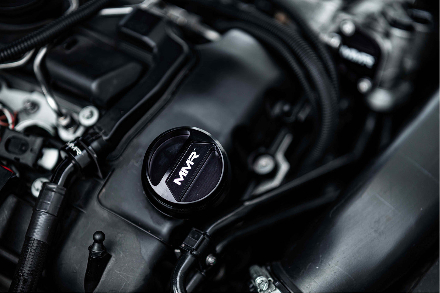 MMR Performance Billet Oil Filler Cap Mini F5x (F56 F55 F57 F54) B38 B48 B37 B47 Black Anodised CNC 6061 Aluminium Cooper, Cooper S & JCW Positive-Lock Upgrade
