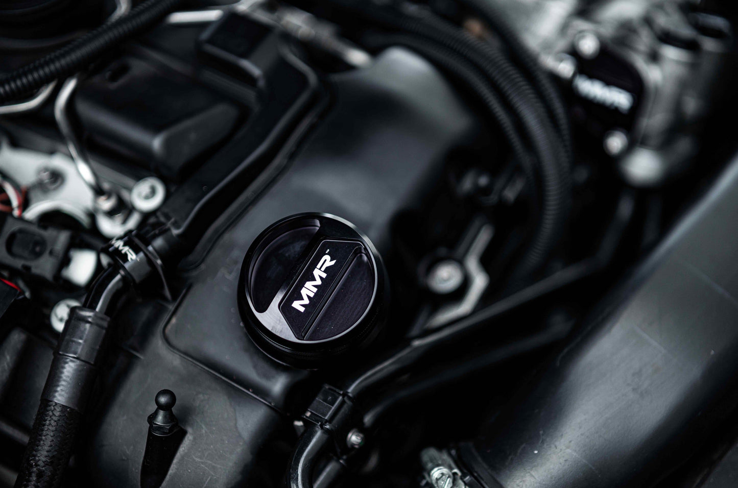 MMR Performance Billet 6061 Aluminium Oil Filler/Engine Oil Cap for BMW B58 N54 N55 S54 S55 S63 – CNC Black Anodised Click-Lock, Rocker/Cam Cover Oil Lid – OEM Replacement Round Type – Fits OE 11128655331 – M2 M3 M4 M5