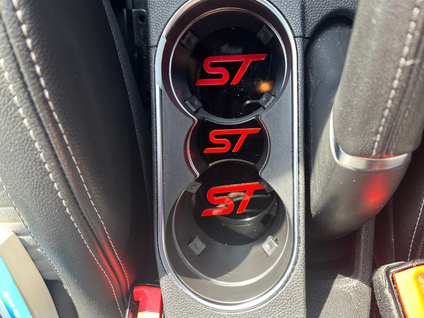 MK8 Fiesta Cup Holder Inserts | ST/ST-Line Logo | Black or Clear Finish